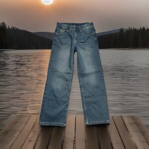 Silver Jeans Garret Loose Straight Boys 10 (26x25.5) Blue Adjustable Western